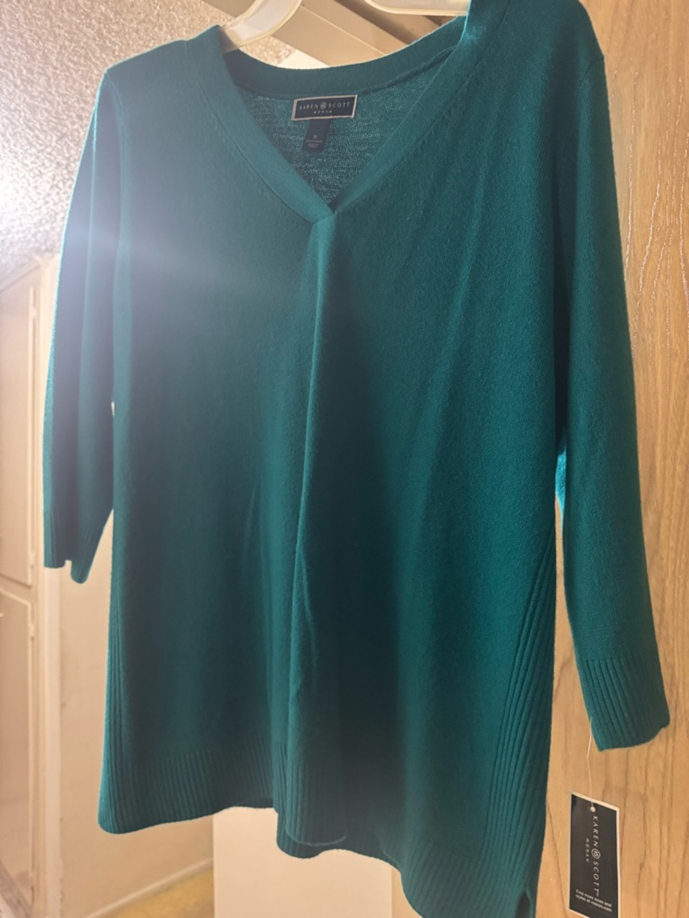 Scott Teal V-Neck Women's Sweater